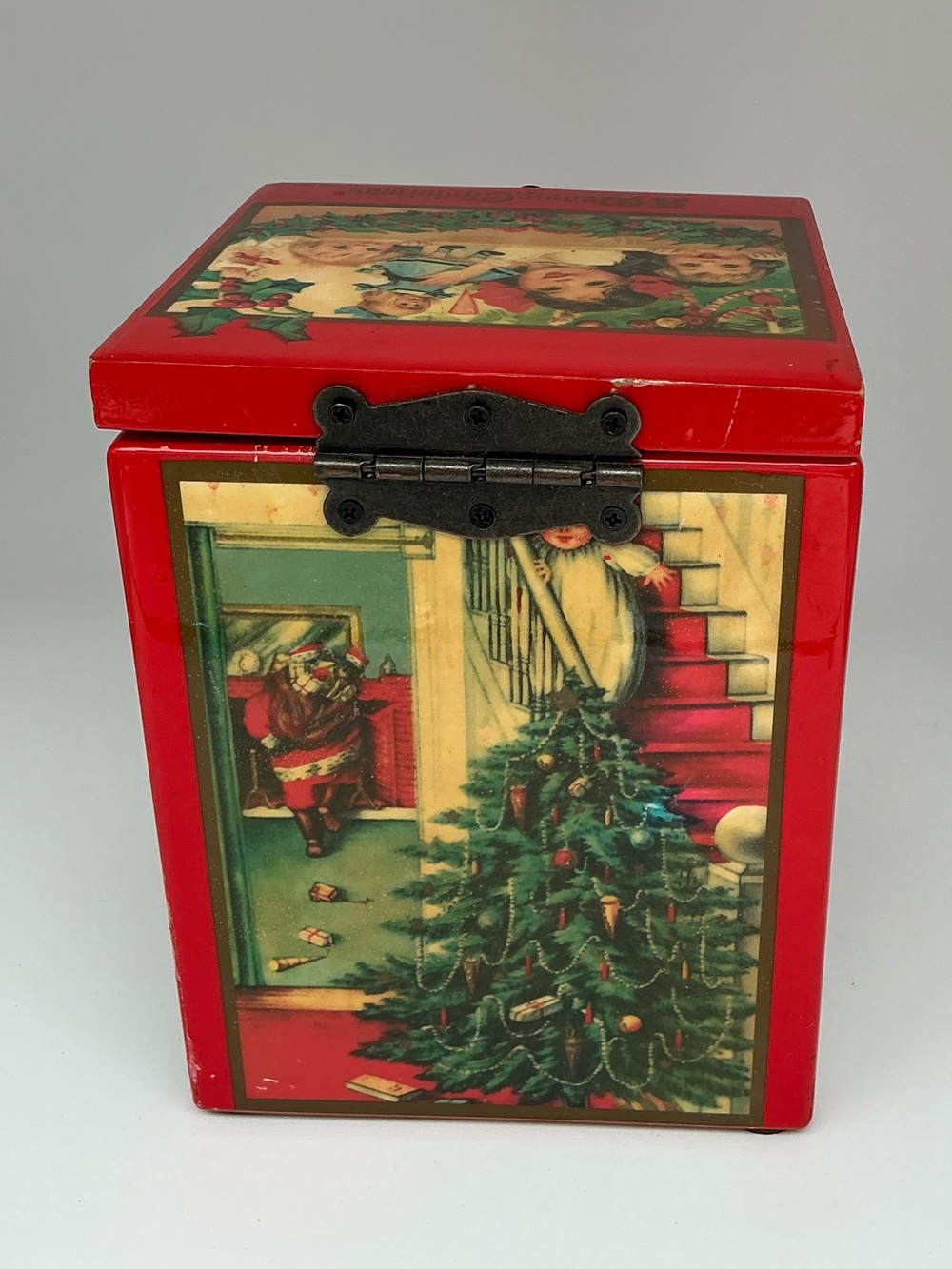 Vintage 1987 Christmas Santa Music Box Jack in the Box Animated Holiday Decor - Picture 4 of 10